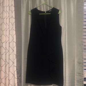 Navy blue v neck cocktail dress
